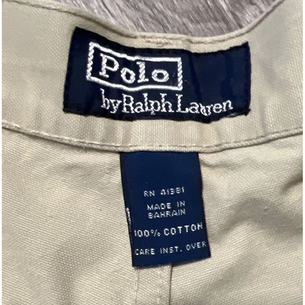 Vintage 90s Polo Ralph Lauren 5 Pocket Twill Tan Straight Leg Pants Size 36x34